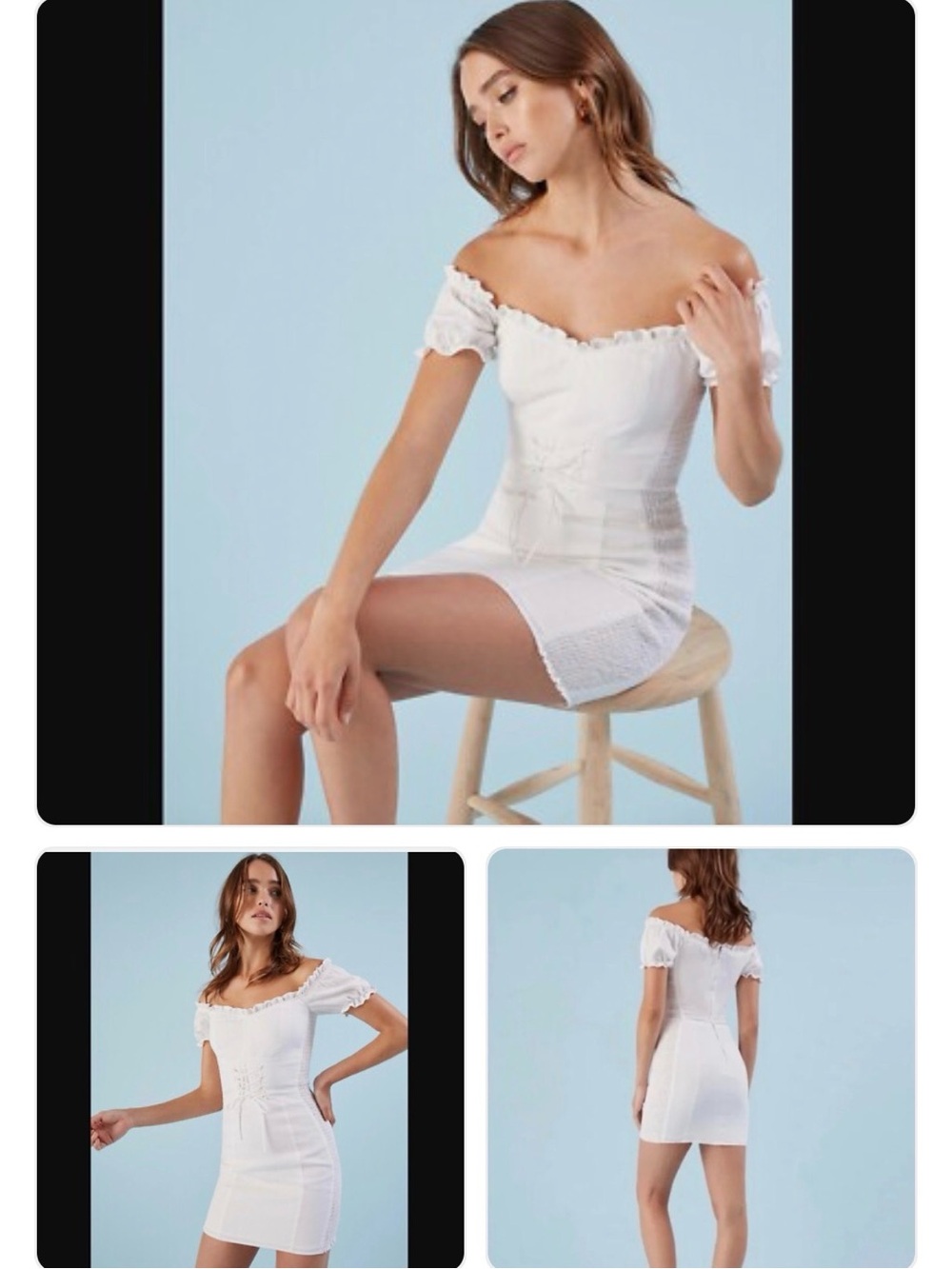 Reformation Miami Corset White Linen Mini Dress